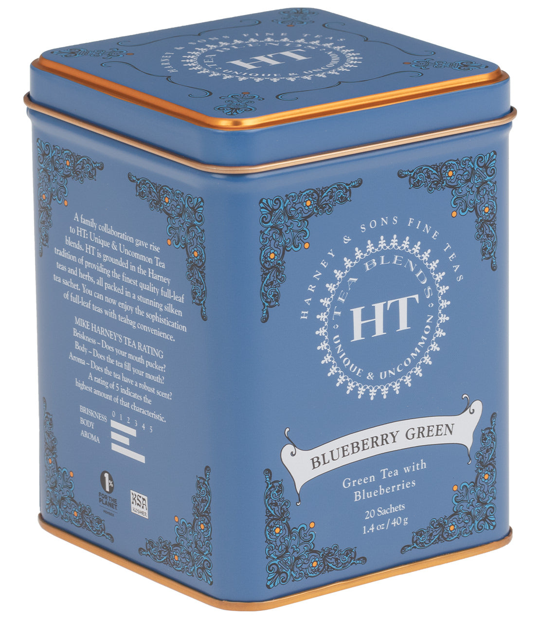 Blueberry Green, HT Tin of 20 Sachets - Sachets HT Tin of 20 Sachets - Harney & Sons Fine Teas